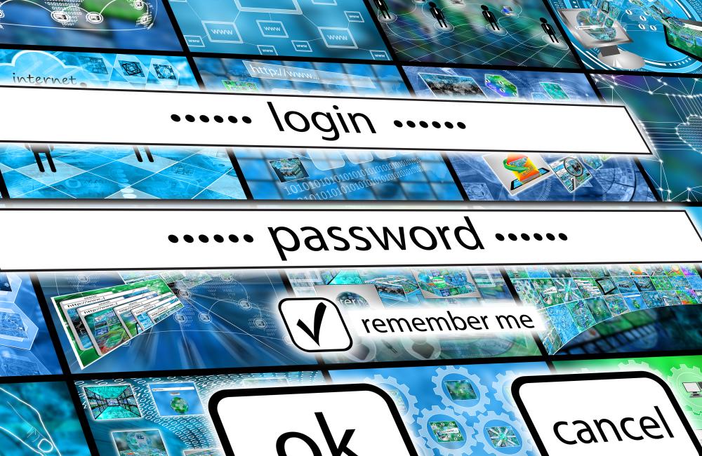 Two input fields for login and password input showing a classical password access screen