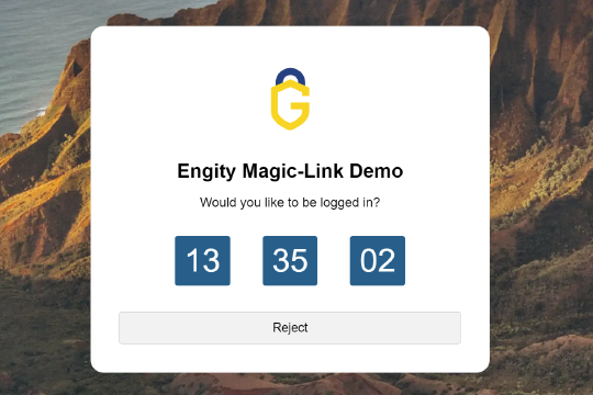 Screenshot of a Magic Link Challenge tab while logging in
