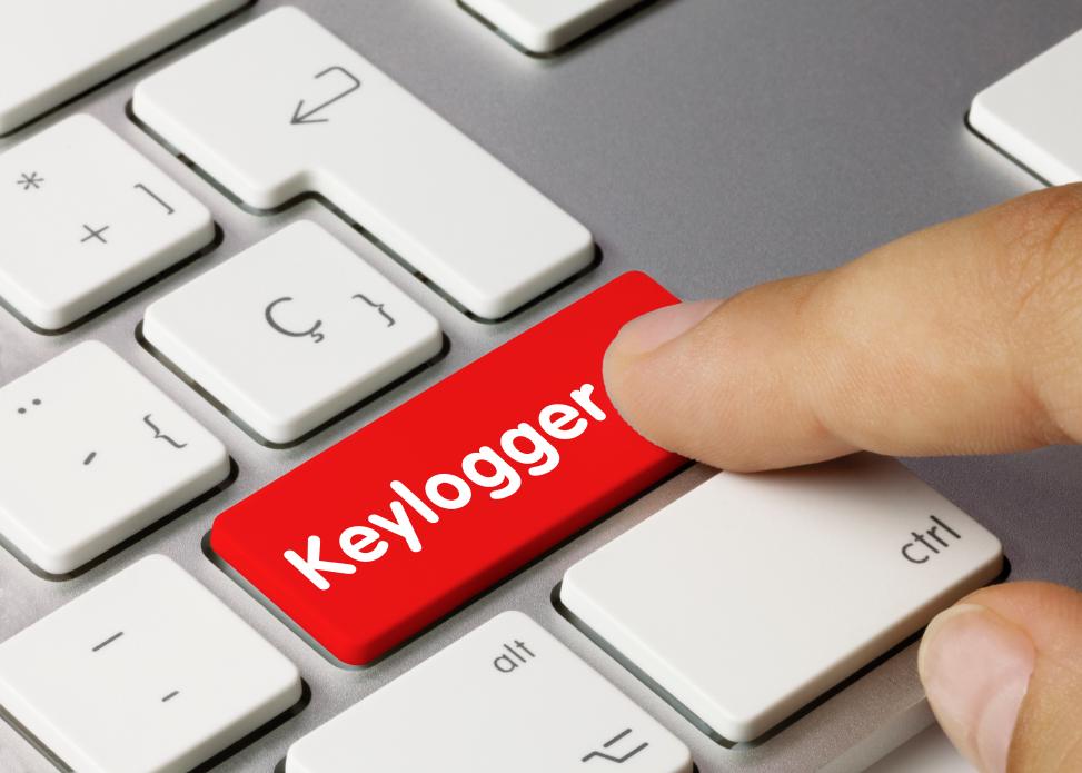 With a keylogger, keyboard strokes can be recorded, which is why the word keylogger is written in white letters on the red right shift key of a keyboard.